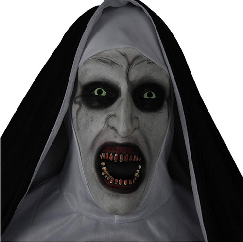 The Nun Costume - comes with the mask, neck thing, - Depop