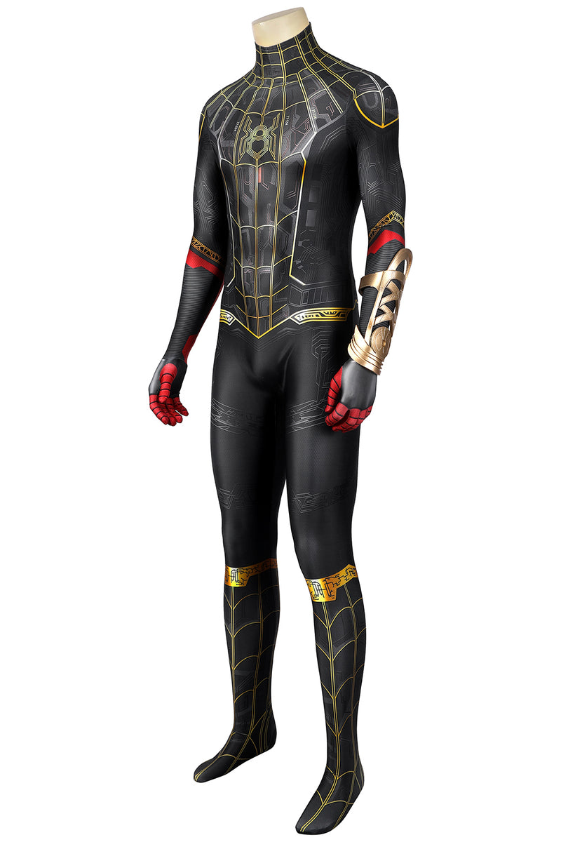 NEW Spider-Man No Way Home Cosplay Costume | Black Gold Jumpsuit